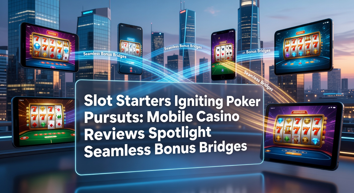 Smartphone mit Slot-Maschine und Poker-Tisch im Hintergrund, symbolisiert den Übergang von Slots zu Poker in mobilen Casinos
