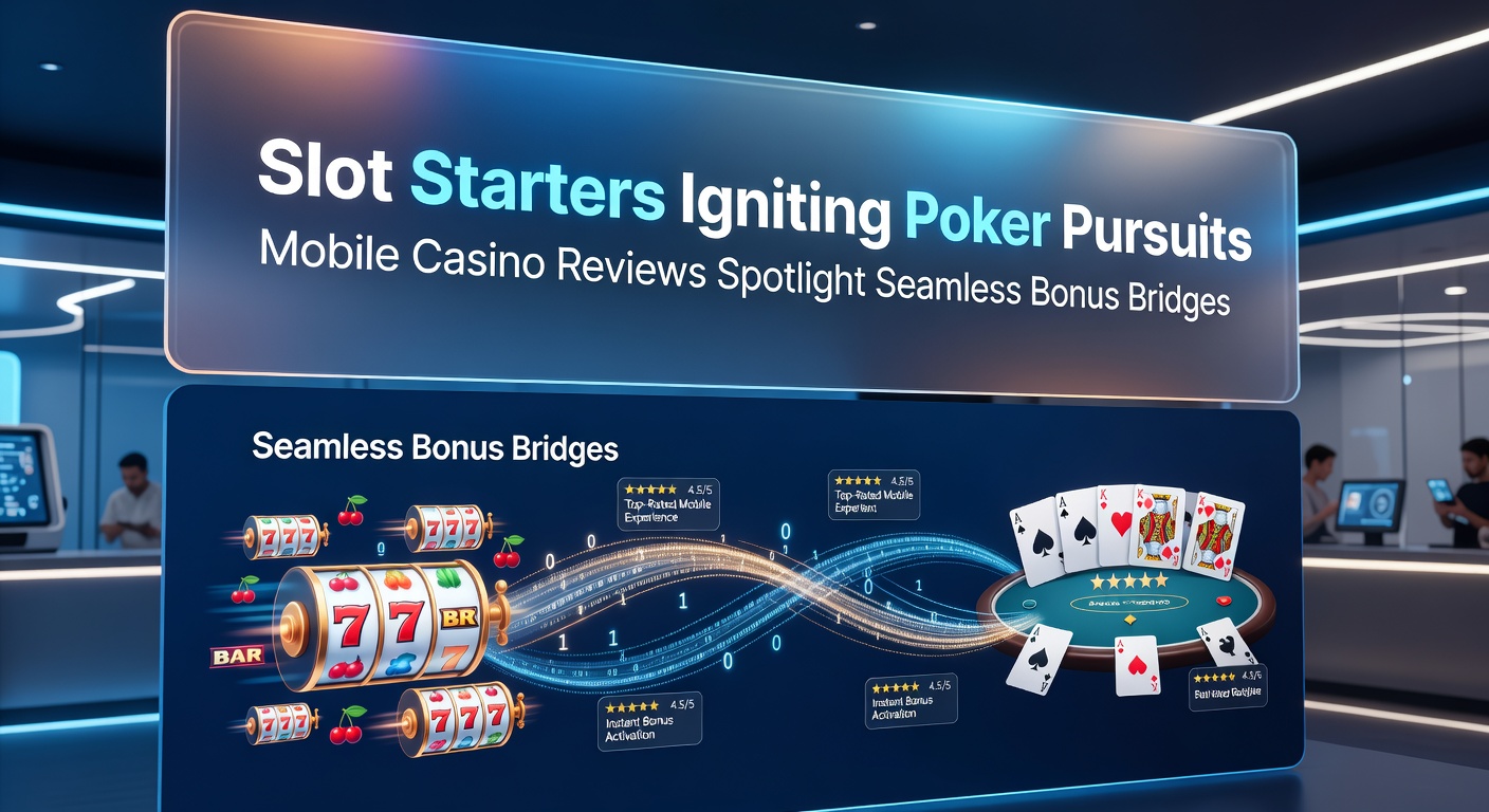 Poker-Chips und Slot-Symbole auf einem mobilen Bildschirm, illustrieren Bonus-Übertragung von Slots zu Poker
